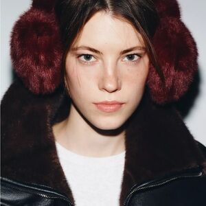 HEART FAUX FUR EAR MUFFS NWT